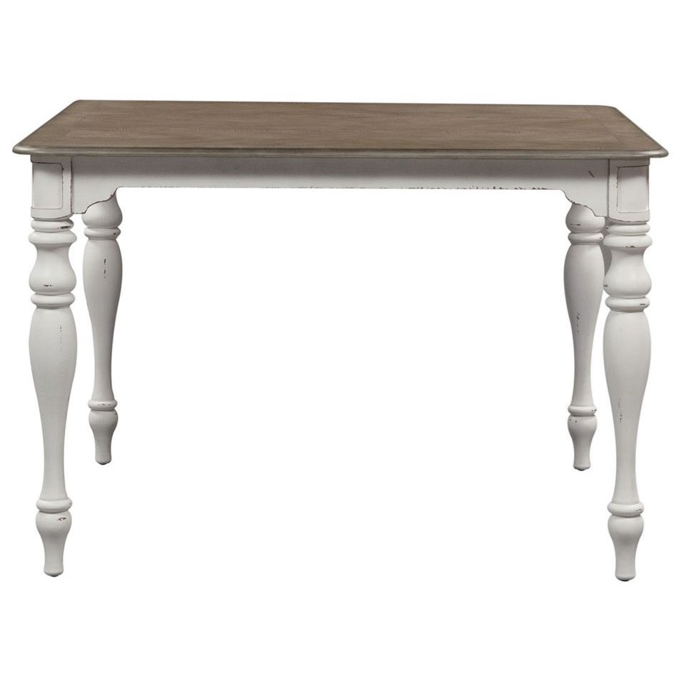 Liberty Furniture Magnolia Manor 244 CD O5GTS 5 Piece Counter Height Table and Chair Set with Removable Leaf Schewels Home Pub Table and Stool Sets